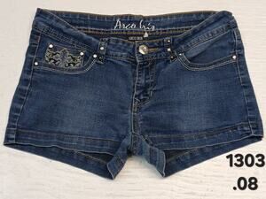 Arco Iris (11) Rhinestone Festival Blue Denim Chino Shorts